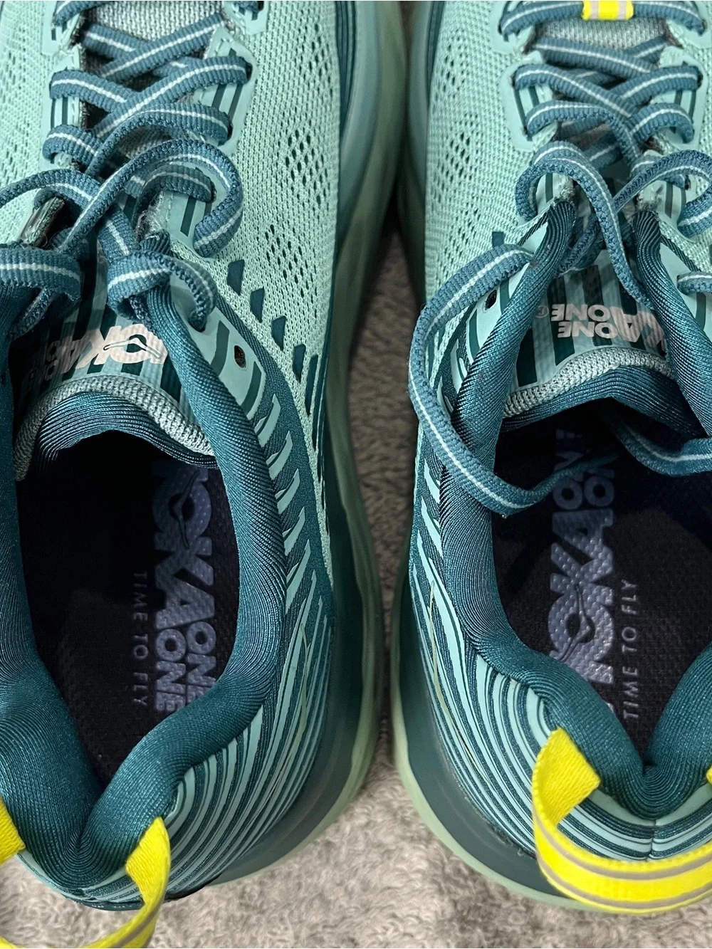 Hoka bondi 6 running shoes sneakers aqua haze women’s size 7.5 excellent